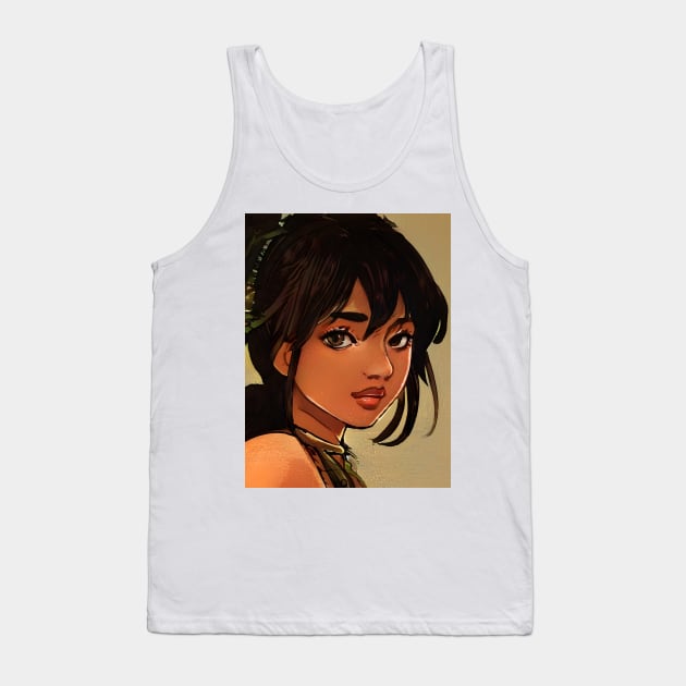 BLACK ANIME GIRl Tank Top by animegirlnft